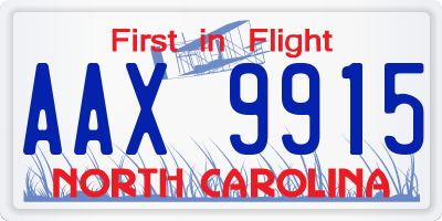 NC license plate AAX9915