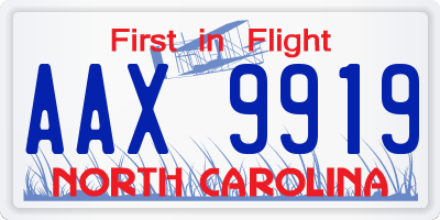 NC license plate AAX9919