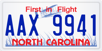 NC license plate AAX9941