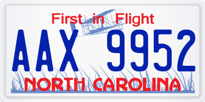 NC license plate AAX9952
