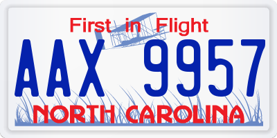 NC license plate AAX9957