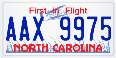 NC license plate AAX9975