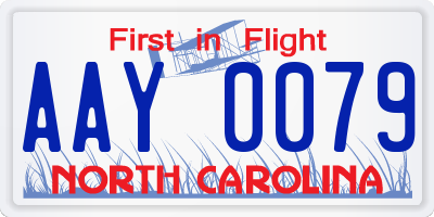 NC license plate AAY0079