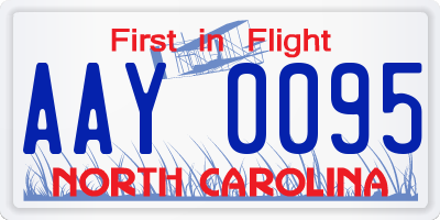 NC license plate AAY0095