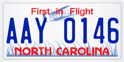 NC license plate AAY0146
