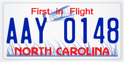 NC license plate AAY0148