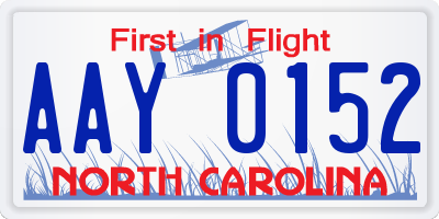 NC license plate AAY0152