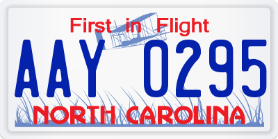 NC license plate AAY0295