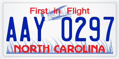 NC license plate AAY0297