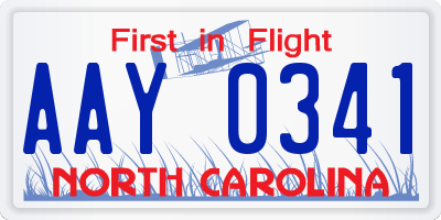 NC license plate AAY0341