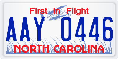 NC license plate AAY0446