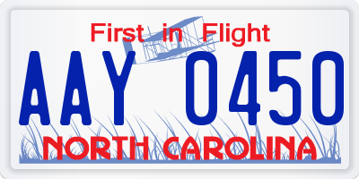 NC license plate AAY0450