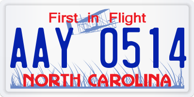 NC license plate AAY0514