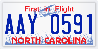 NC license plate AAY0591
