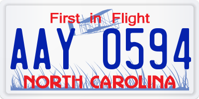 NC license plate AAY0594