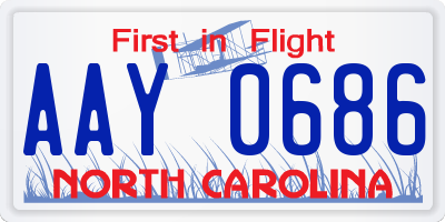 NC license plate AAY0686