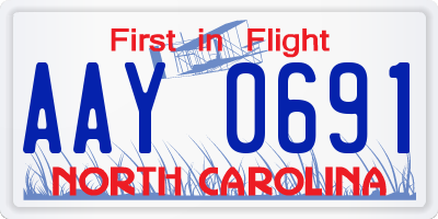 NC license plate AAY0691