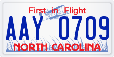 NC license plate AAY0709