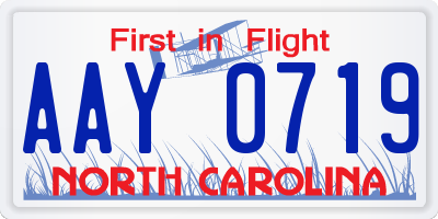 NC license plate AAY0719
