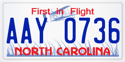 NC license plate AAY0736
