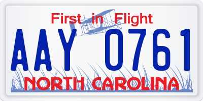 NC license plate AAY0761