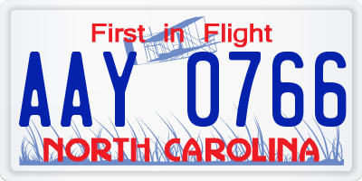 NC license plate AAY0766