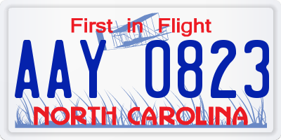 NC license plate AAY0823