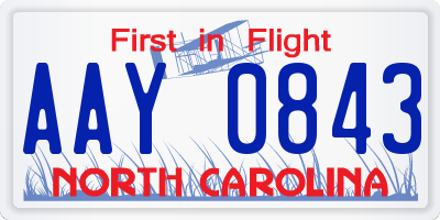 NC license plate AAY0843
