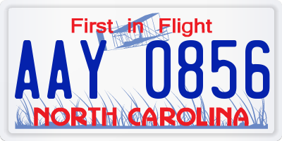 NC license plate AAY0856