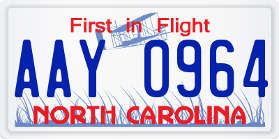 NC license plate AAY0964