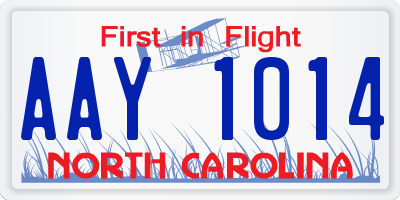 NC license plate AAY1014