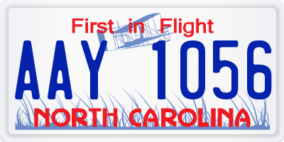 NC license plate AAY1056