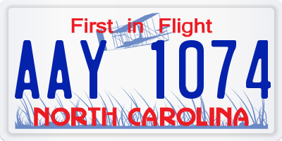 NC license plate AAY1074