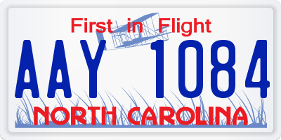NC license plate AAY1084