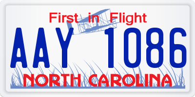 NC license plate AAY1086