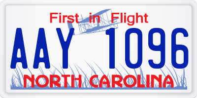 NC license plate AAY1096