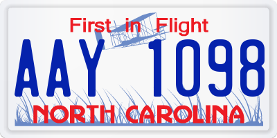NC license plate AAY1098