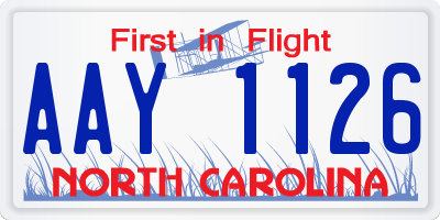 NC license plate AAY1126