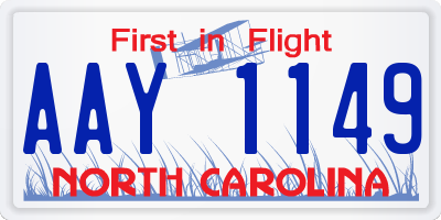 NC license plate AAY1149