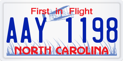 NC license plate AAY1198