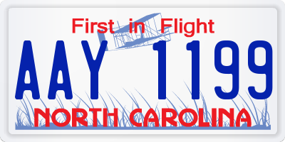 NC license plate AAY1199
