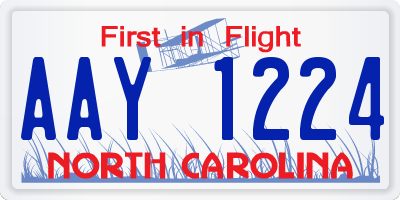 NC license plate AAY1224