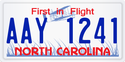 NC license plate AAY1241