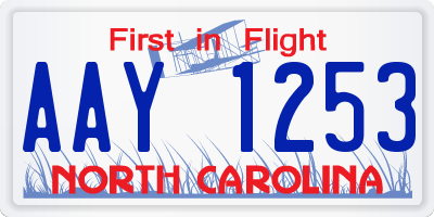NC license plate AAY1253