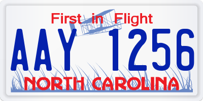 NC license plate AAY1256