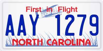NC license plate AAY1279