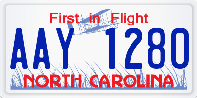 NC license plate AAY1280