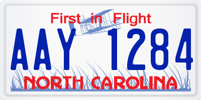 NC license plate AAY1284