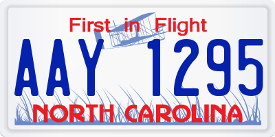 NC license plate AAY1295