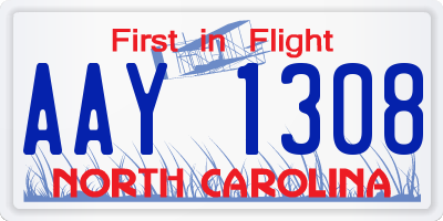 NC license plate AAY1308